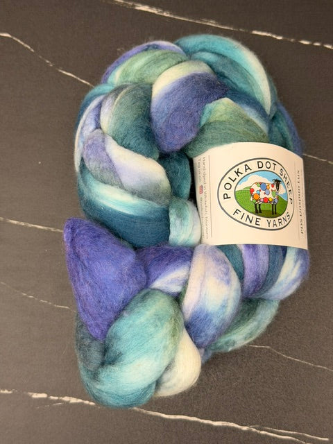 Polka Dot Sheep Roving Braids