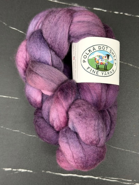 Polka Dot Sheep Roving Braids