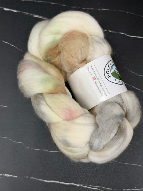 Polka Dot Sheep Roving Braids