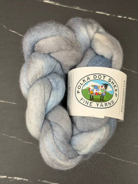 Polka Dot Sheep Roving Braids